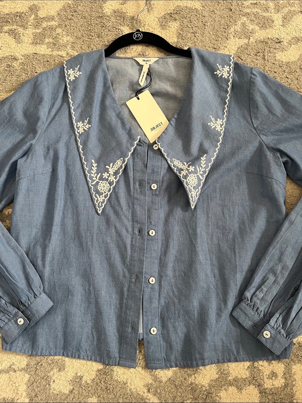 Object Light Blue Collared Top - Picture 3 of 12